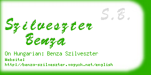 szilveszter benza business card